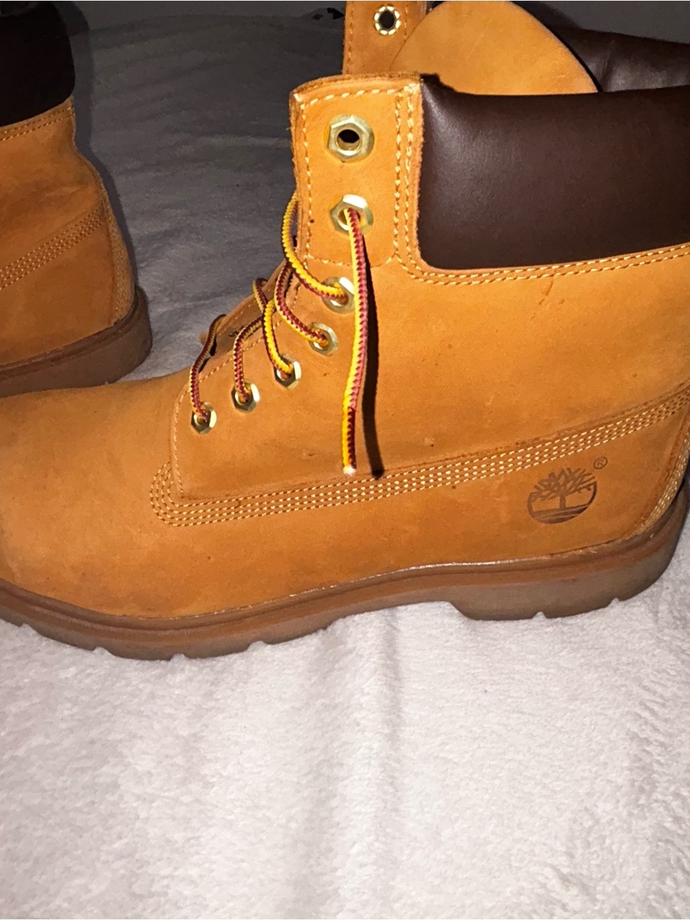 Timberland Wheat Nubuck Work Boots with Brown Collar - Picture 5 of 14